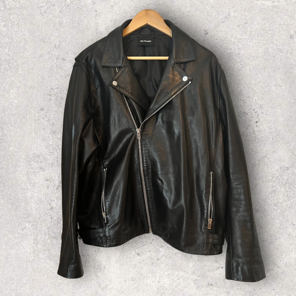 The Kooples Minimalist Leather Moto Jacket Size XXL
